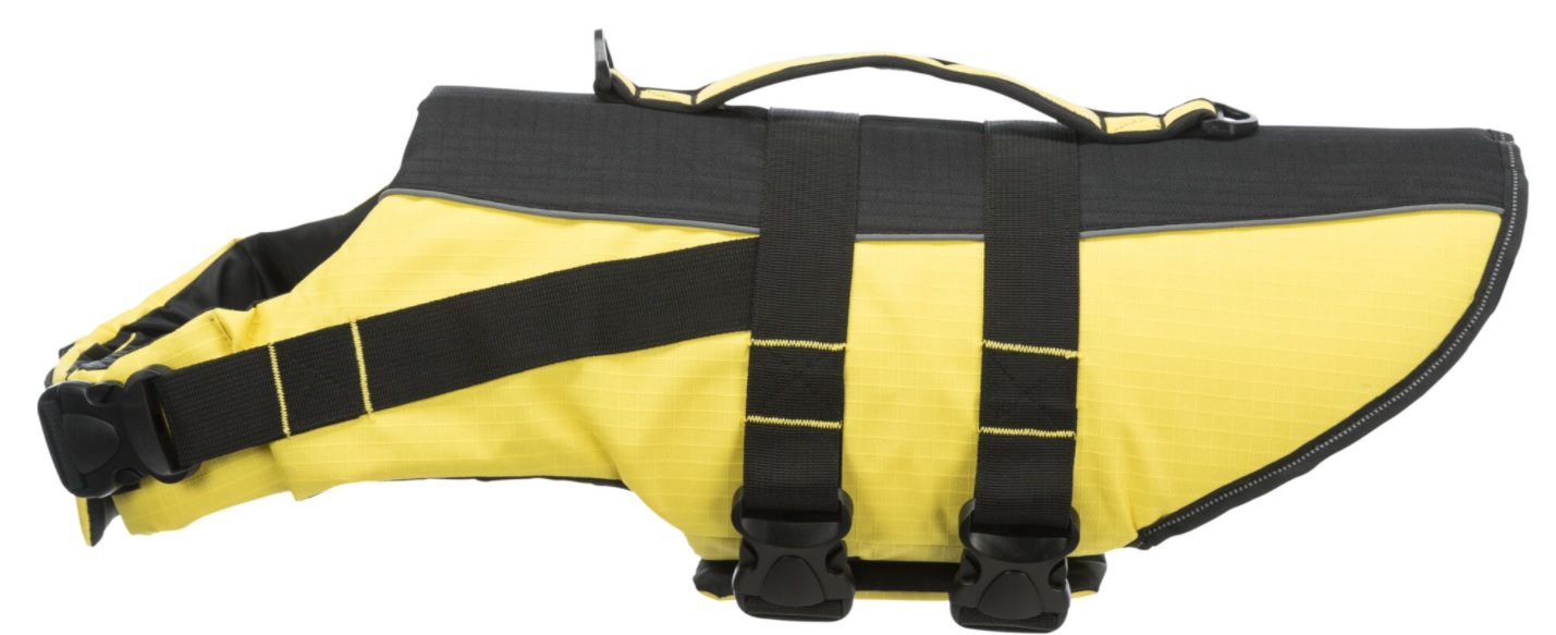 TRIXIE Life Vest plavací vesta pro psa M 45 cm: 45-72 cm, do 30kg žluto/černá