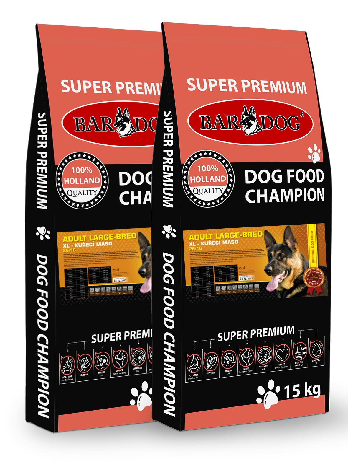 Bardog Super prémiové granule Adult Large Breed 26/16 2 x 13 kg