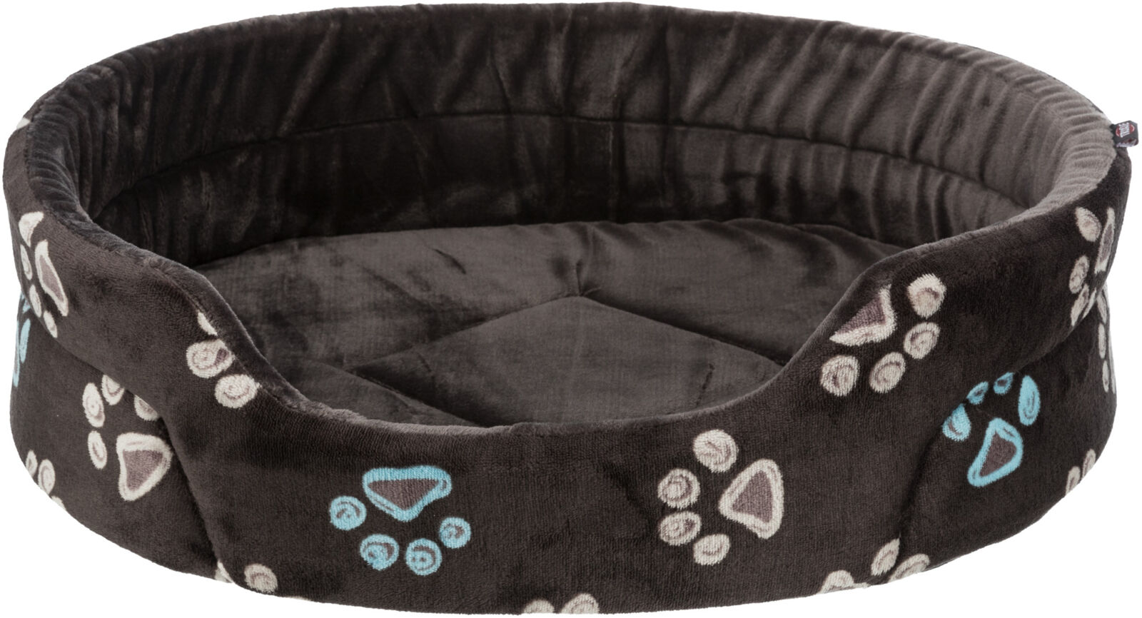 TRIXIE Oválný pelech JIMMY, taupe- edý s tlapkami 45 x 35cm