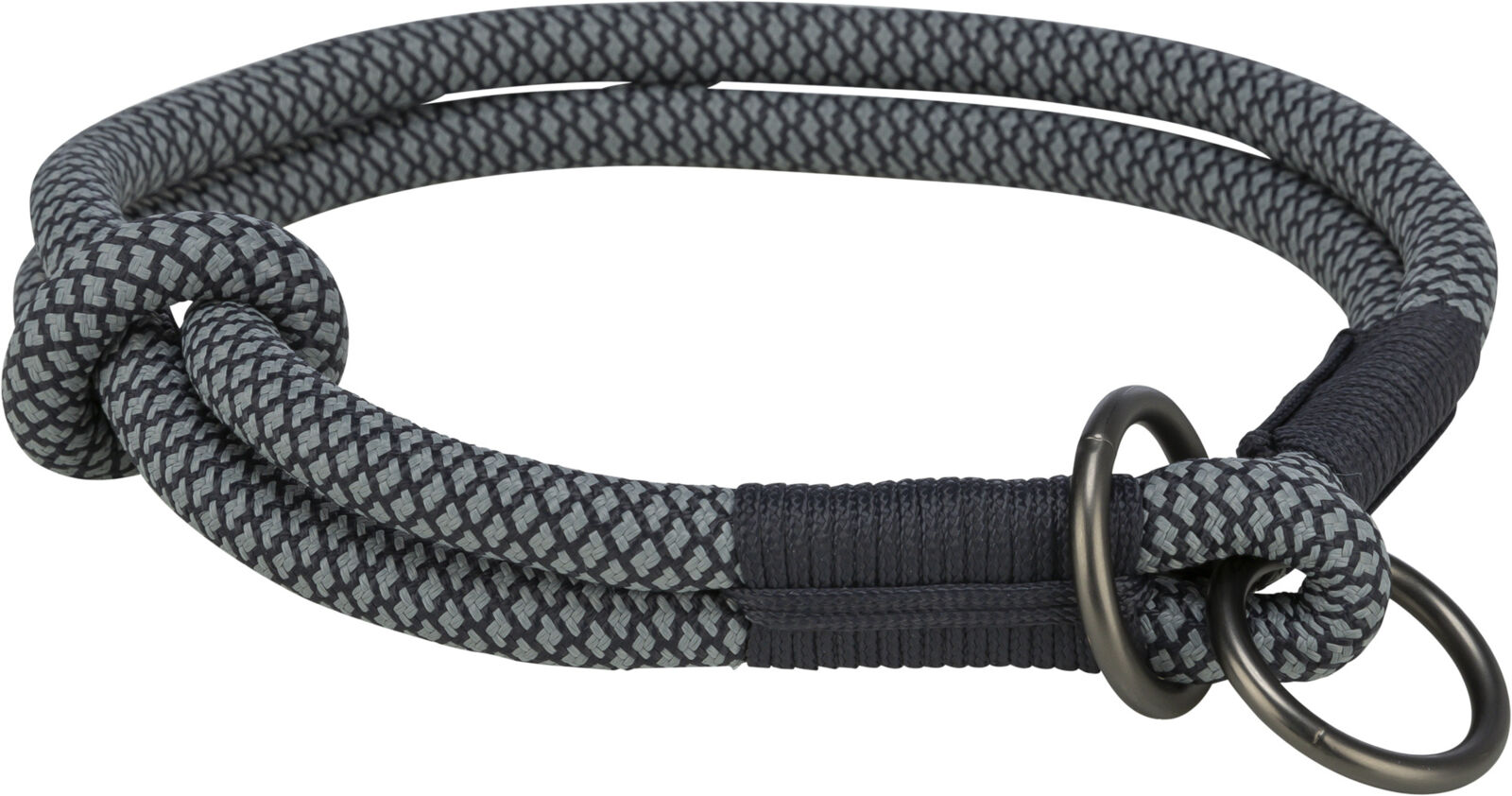 TRIXIE Soft Rope kulatý polostahovací obojek, černá/šedá L: 50 cm/ 10 mm