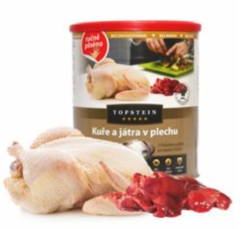 Topstein Kuře s játry v plechu 800 g