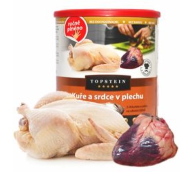 Topstein Kuře a srdce v plechu 800 g