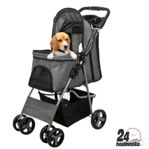 TRIXIE Kočárek pro psy BUGGY, rychlosklápěcí, 47 x 100 x 80cm, nosnost do 15 kg, šedá