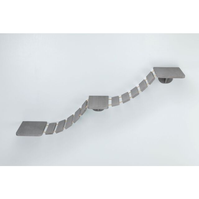 TRIXIE Šplhací žebřík k upevnění na stěnu, 3 platformy, 150x30cm, šedohnědá