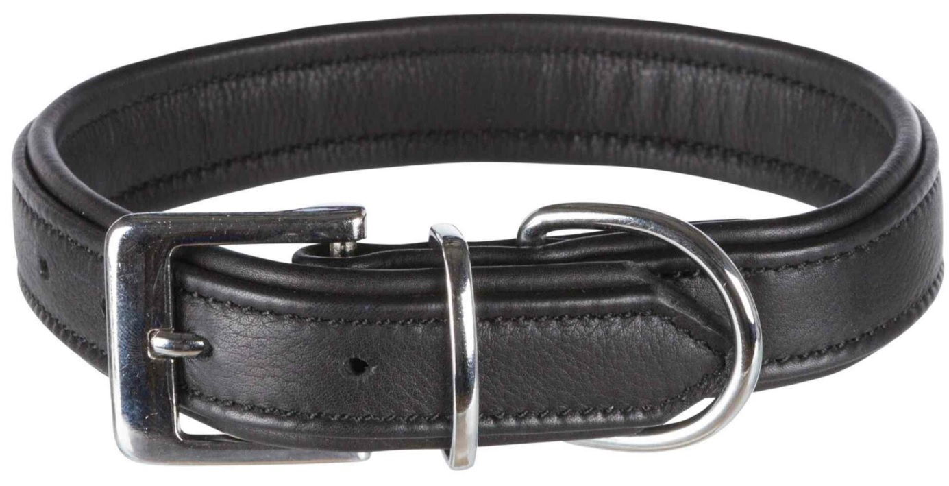 TRIXIE Obojek ACTIVE COMFORT kožený - černý L:47-54cm/35mm