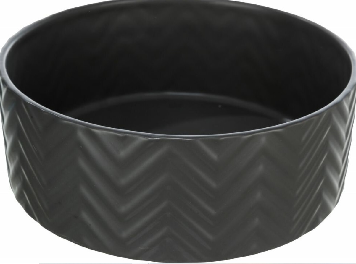 TRIXIE Keramická miska  0.4 l/ø 13 cm, vroubkovaná, černá