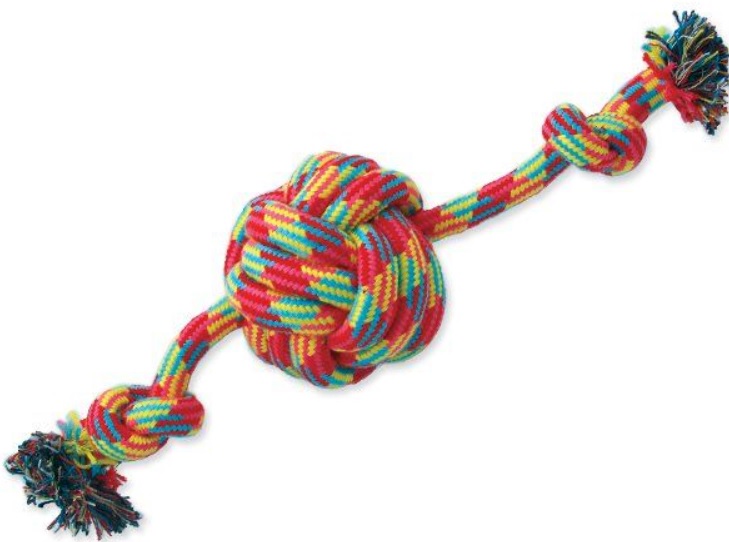 DOG FANTASY bavlna míč s dvěma uzly 38 cm. DOPRODEJ