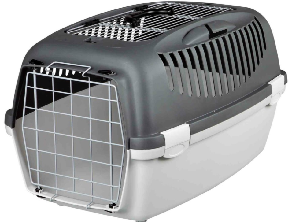 TRIXIE Transport.box CAPRI III otvír.střecha 40x38x61cm (max. 12kg) tmavošedá/šedá