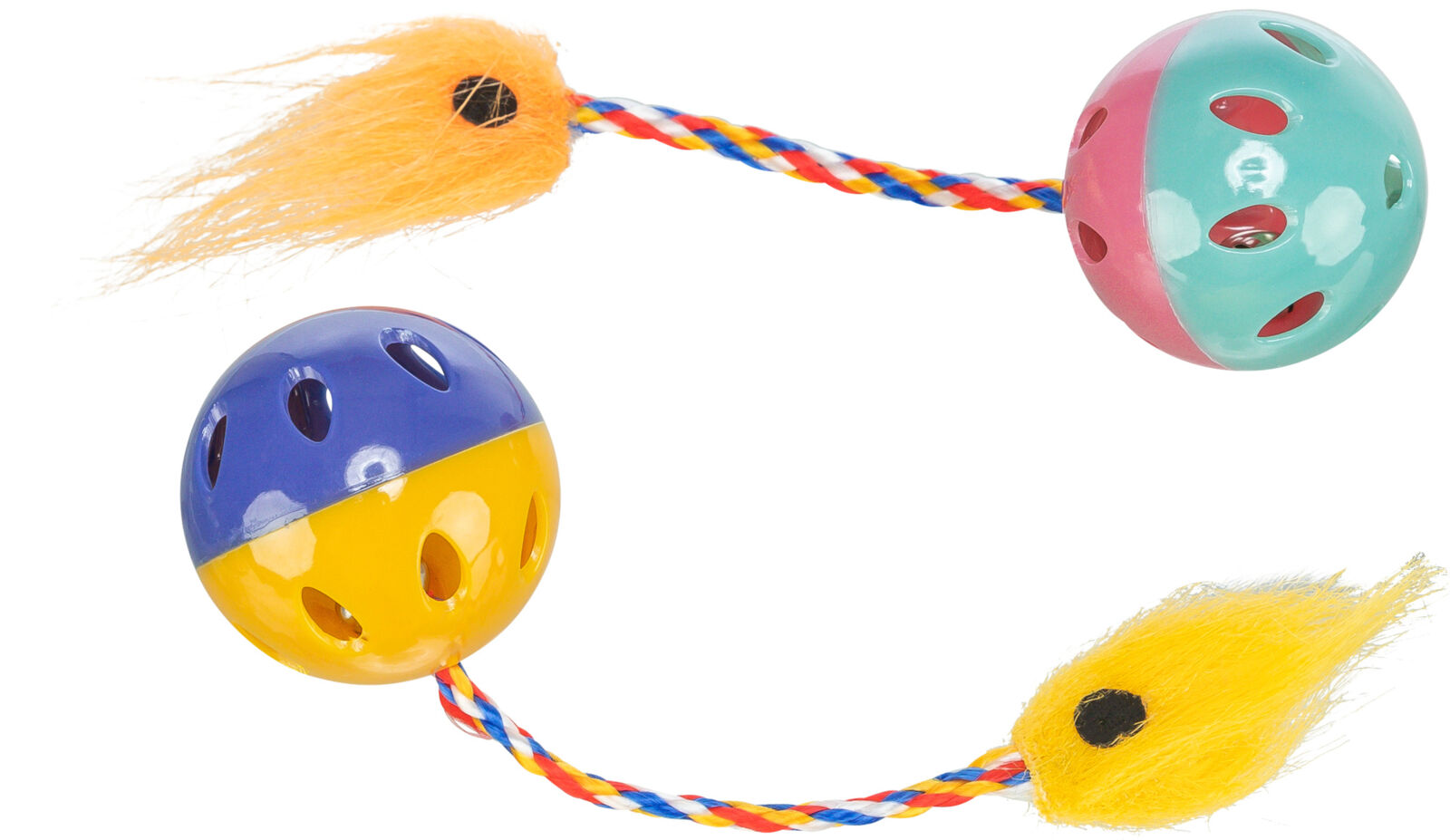 TRIXIE Míček chrastící s ocáskem 4 cm (2 ks)