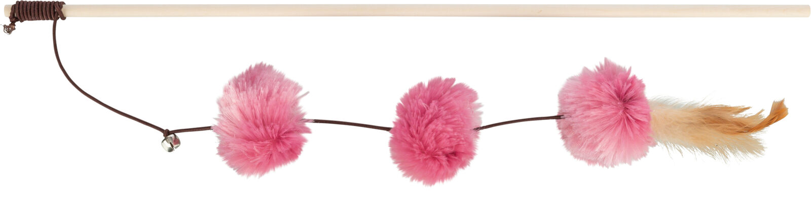 TRIXIE Vábnička/prut s pompon míčky a peřím, 40cm