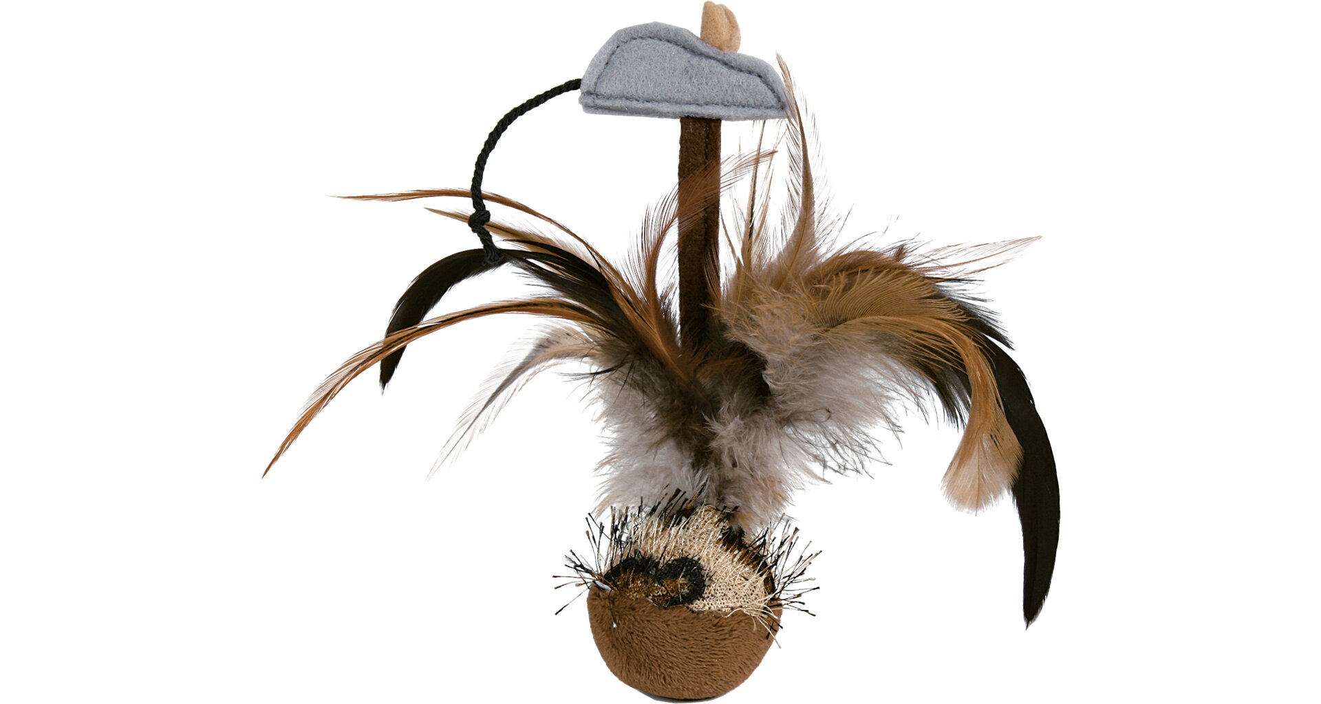 TRIXIE Squieky míček s peřím a myškou 15 cm (RP 0,90 Kč)