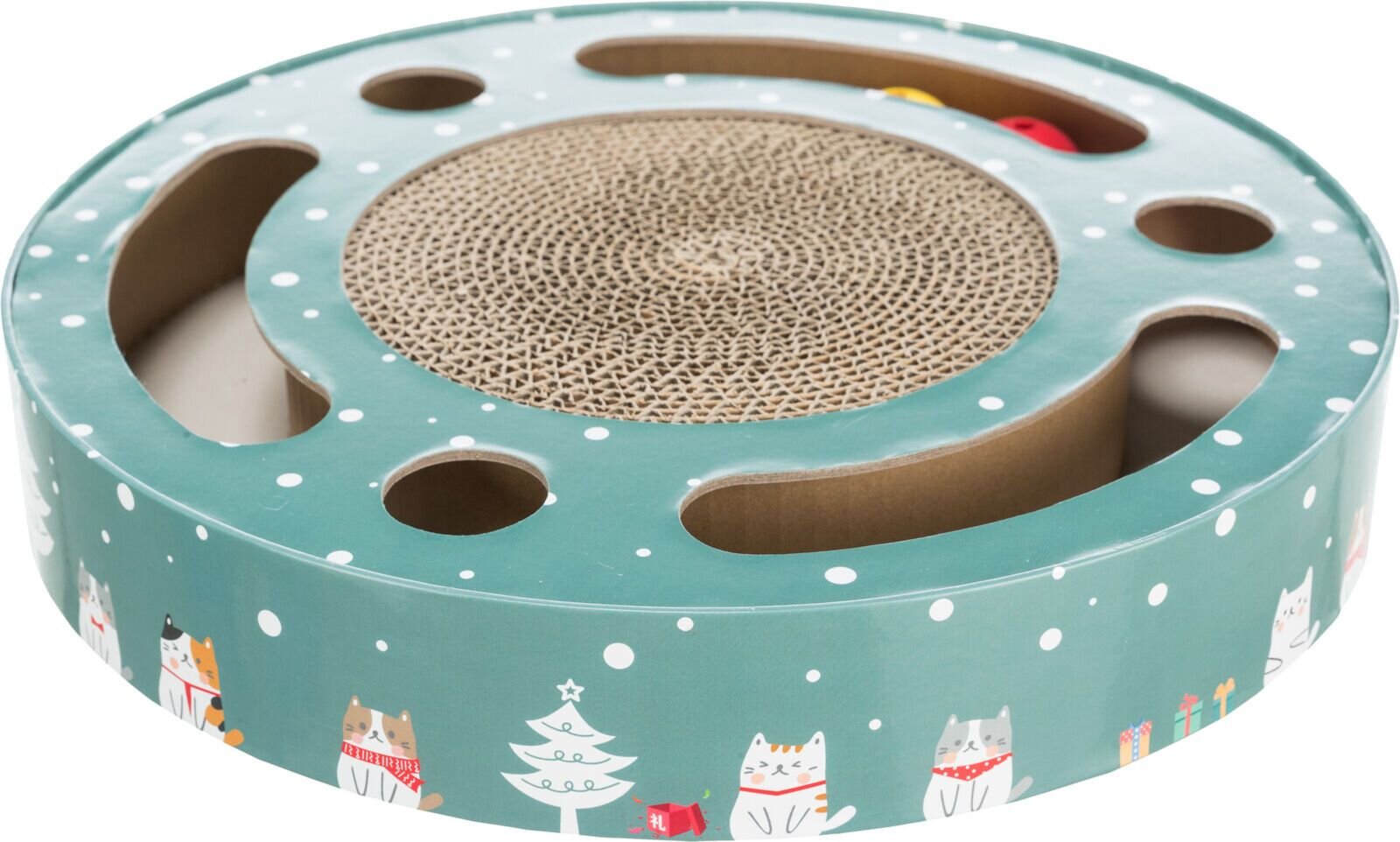 TRIXIE Xmas drum - vánoční škrabací buben s hračkou, ø 33 × 5,5 cm