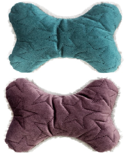 Xmas Bone - kost se zvukem, hračka pro psy, 20 cm, samet/plyš, berry/petrolejová