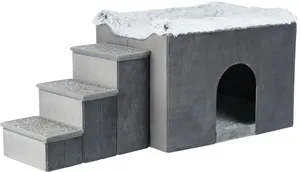 TRIXIE Interiérová boudička HARVEY se schůdky 119x47×50 cm, úložný prostor, šedá