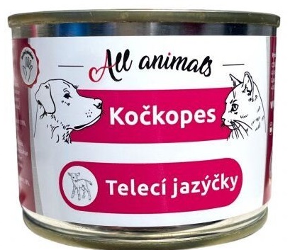 ALL ANIMALS konzerva KOČKOPES telecí jazýčky, 200 g