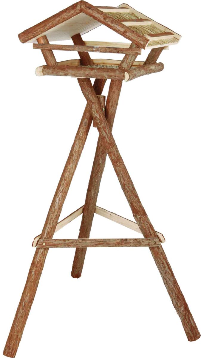 TRIXIE Krmítko pro venkovní ptactvo, se stříškou, na trojnožce, borové dřevo, 48x27x46 cm