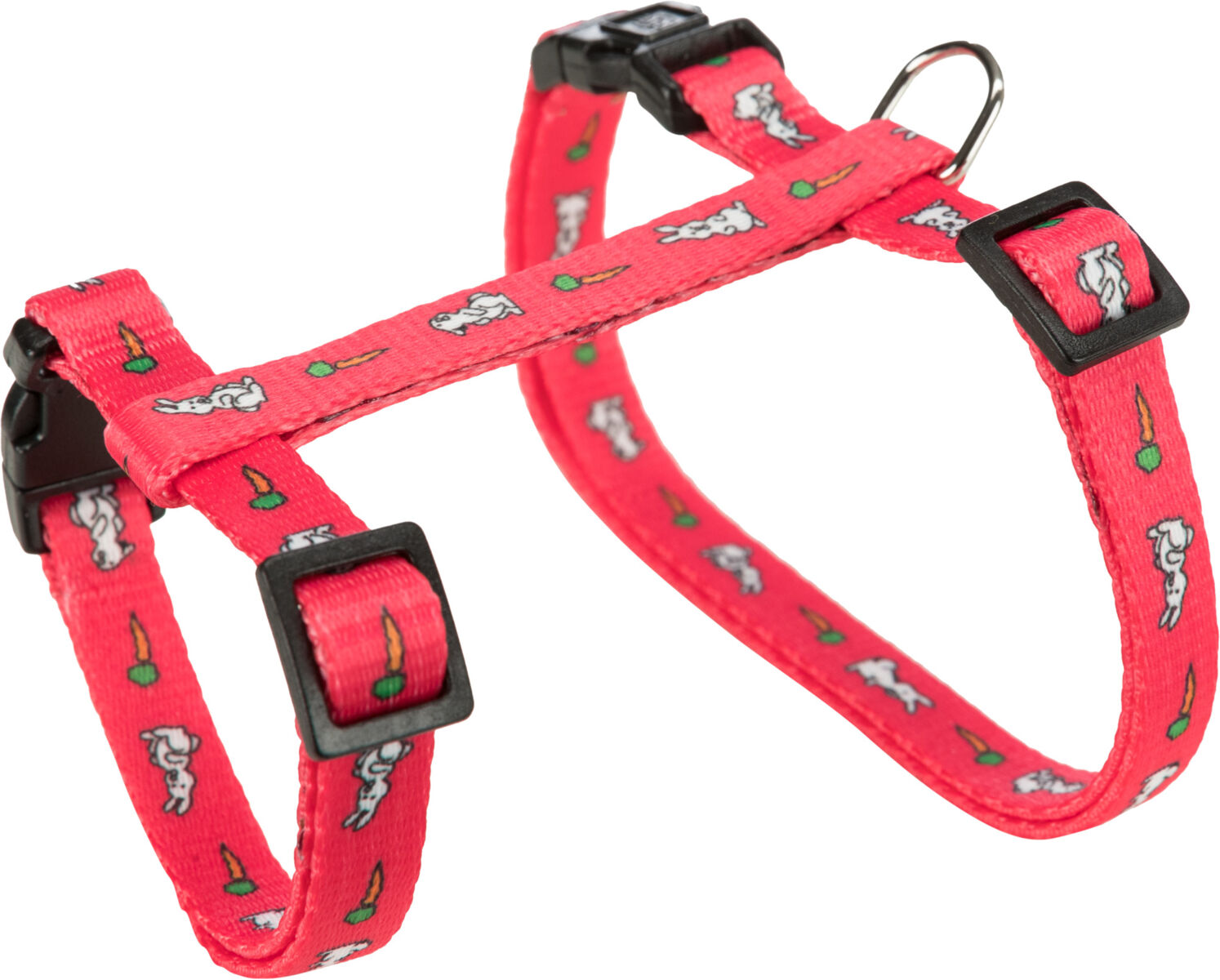TRIXIE Postroj s vodítkem pro králíka - motiv 25-44/1cm 1,25m červený