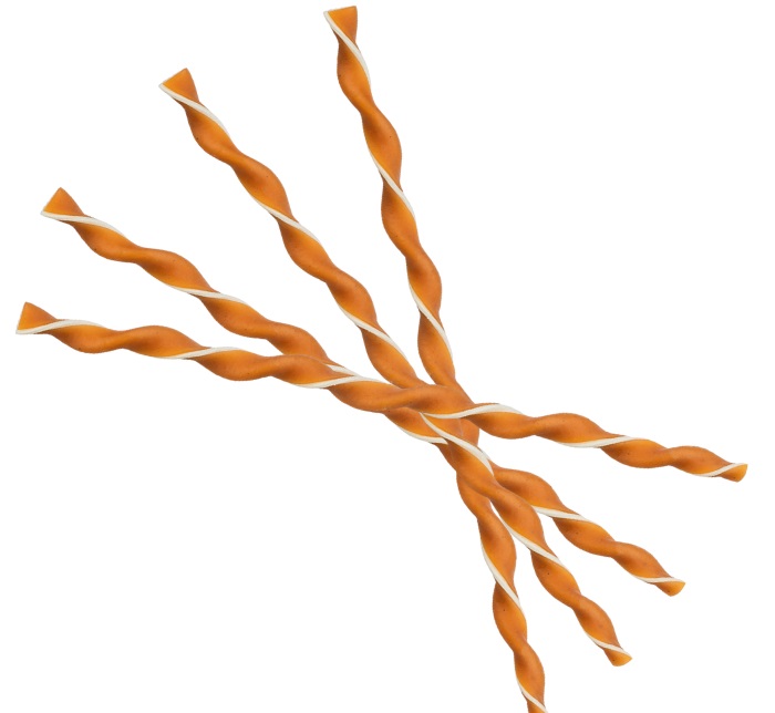 TRIXIE Twisters - hovězí kůže s kuřecím masem [50 ks], 34 cm/ 40 g