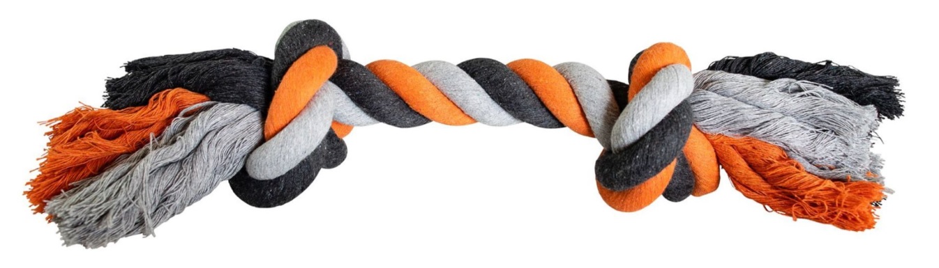 Uzel HipHop bavlněný 2  knoty, šedá - tm.šedá, oranžová 25cm, 75g