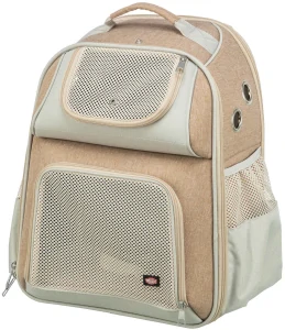 TRIXIE Batoh WILLOW, 38 × 25 × 45 cm, do 7 kg, nylon, béžová/hnědá