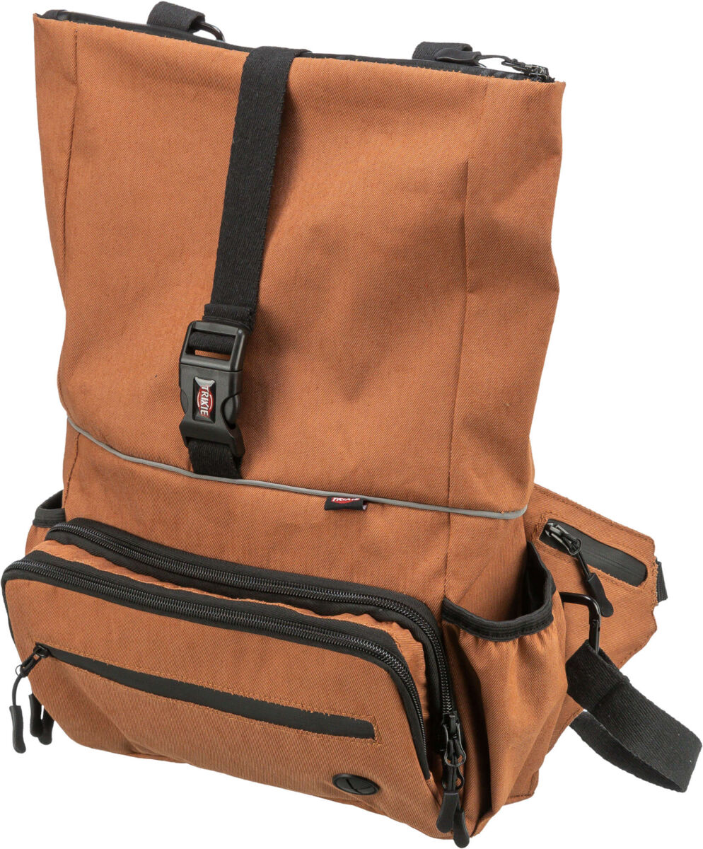 TRIXIE ROLLTOP 2v1, multifunkční batoh i ledvinka, bavlna/polyester, rezavá