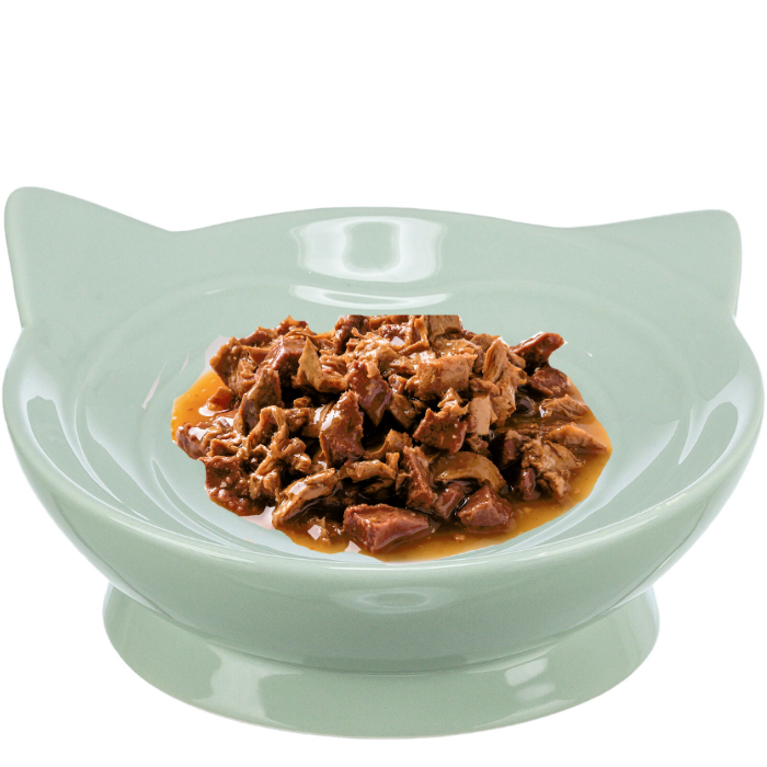 TRIXIE Keramická miska VIVIANA, tvar kočičí hlavy, 0,15 l/ø 14 cm, šalvějová