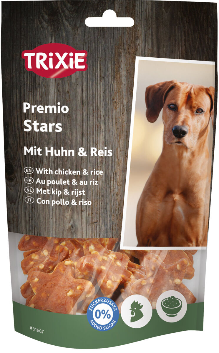 TRIXIE PREMIO Stars, hvězdičky s kuřetem a rýží,  100 g