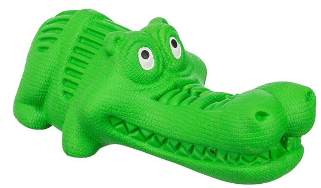 TRIXIE DOG ACTIVITY krokodýl na pamlsky, 18 cm, přírodní guma, zelená