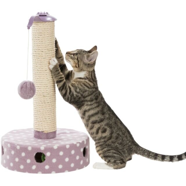 TRIXIE JUNIOR škrabadlo pro koťata ø 26 cm/ 47 cm, fleece/sisal, světlá lila