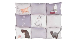  TRIXIE Barevná měkká podložka PATCHWORK kočka 55 x 45 cm šedá