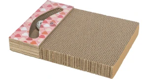 TRIXIE Škrabací karton VALENTINE, s míčky catnipem, 38 x 5 x 30 cm, lososová - LIMITOVANÁ NABÍDKA