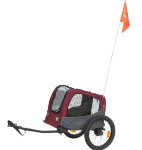TRIXIE Vozík za kolo, M: 66 × 74 × 76/136 cm, do 22 kg, šedá/červená