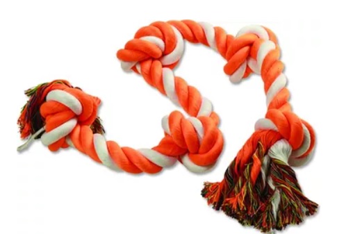 Uzel Dog Fantasy bavlněný oranžovo-bílý 95cm. DOPRODEJ