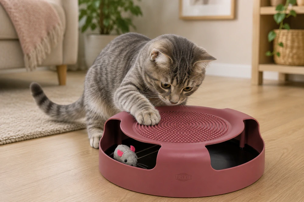 TRIXIE Cat Activity Catch the Mouse - chyť myš, hra pro kočku, o 25 × 6 cm