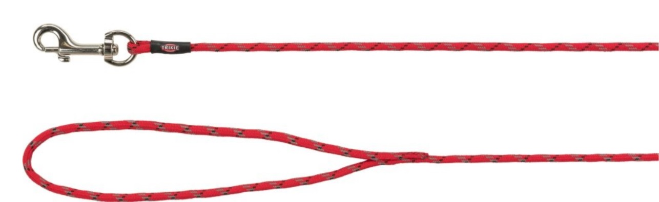 TRIXIE JUNIOR stopovací vodítko pro štěňata, XXS-XS: 4m/ø 4 mm, červená