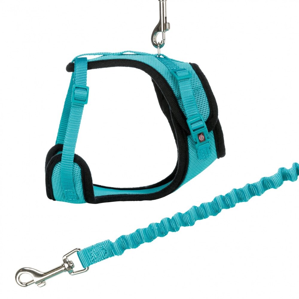 TRIXIE Měkký síťovaný Y-postroj s elastickým vodítkem pro kočku XL 39-60cm / 1,00 m