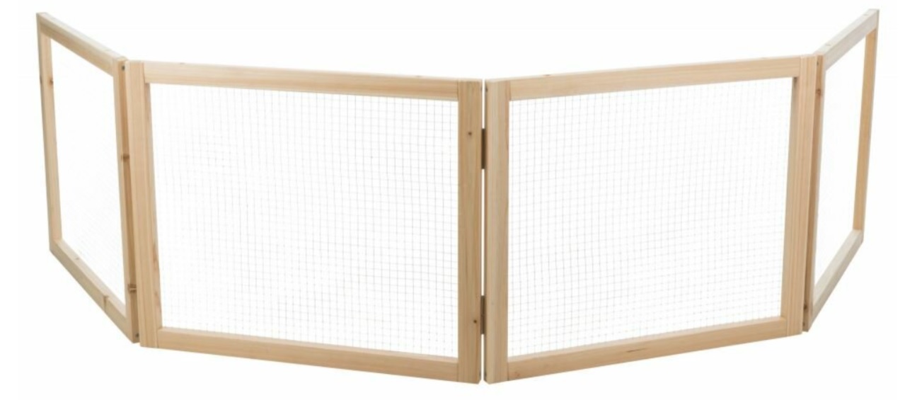 TRIXIE Vnitřní výběh pro zakrslé králíky, 60 - 240 x 50 cm, přírodní dřevo/kov