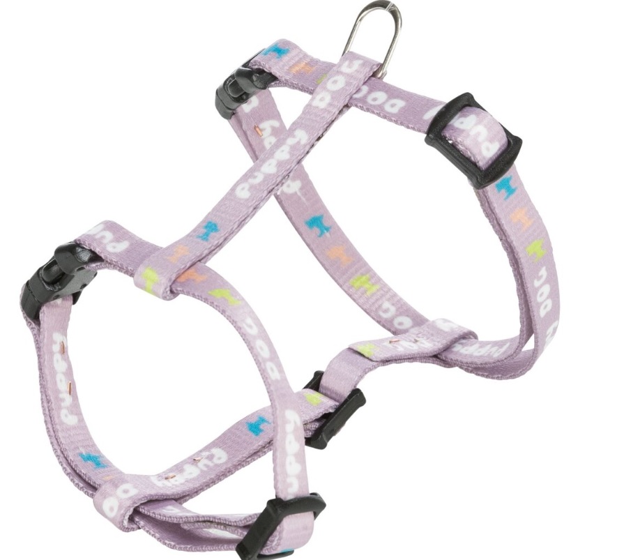 TRIXIE JUNIOR postroj s vodítkem pro štěňata, M-L: 27-45 cm, 2 m, světlá lila