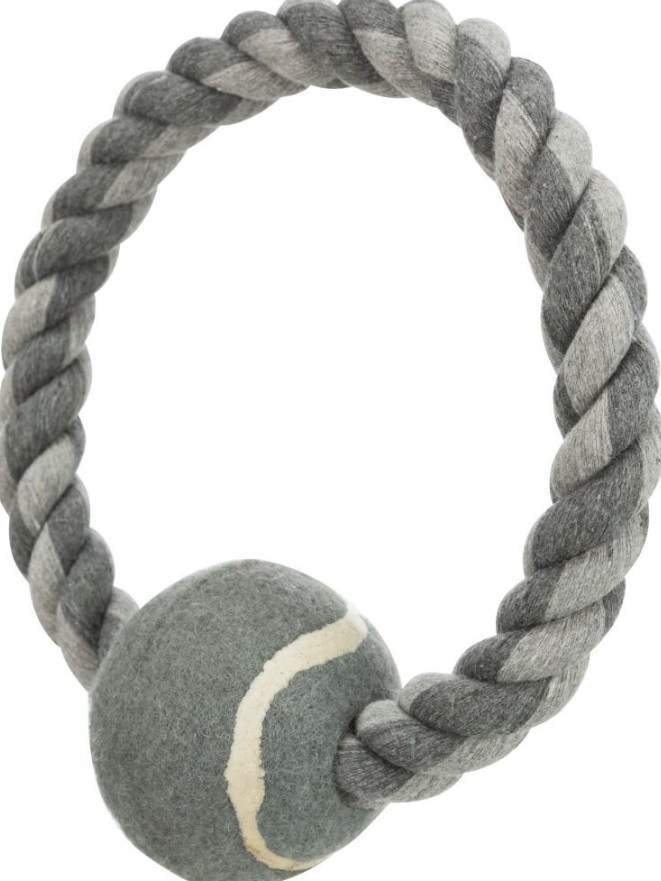 TRIXIE Bavlněný kruh s tenisovým míčem 6 cm / 18 cm -