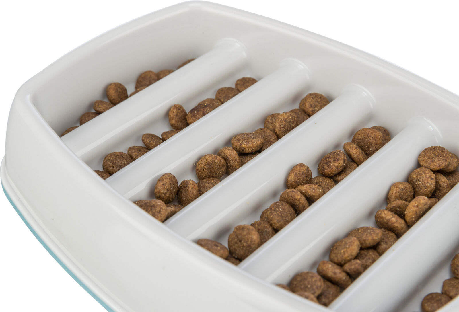 TRIXIE Miska k pomalému krmení, design mříž, 0,25l/21 ×14 cm, plast/TPR, šedá