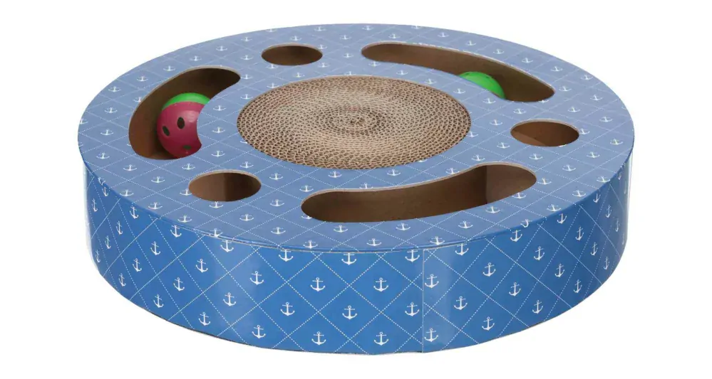 TRIXIE Škrabací bubínek s hračkami 33 cm modrý