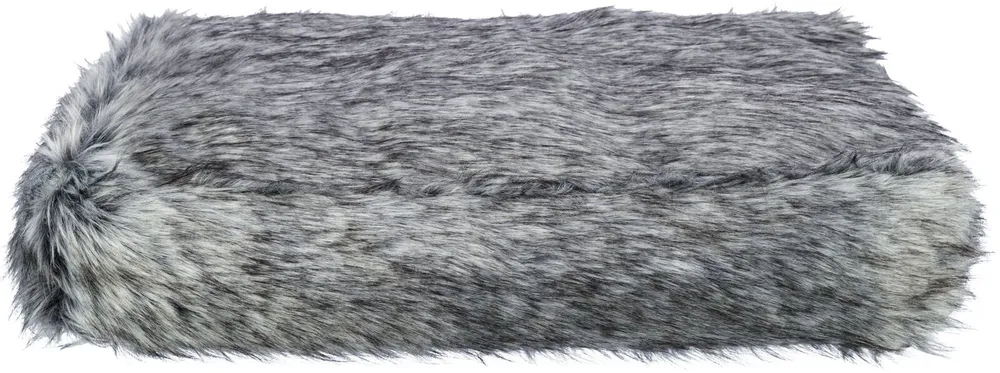 TRIXIE Polštář YELINA obdélníkový, dlouhý plyšový vlas, černá/šedá 70 x 55 cm