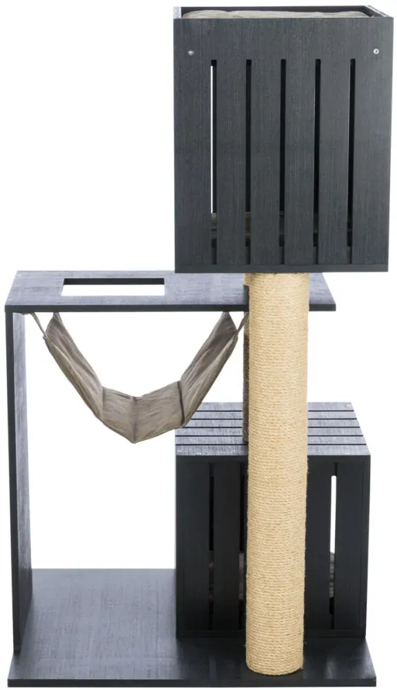 TRIXIE BE NORDIC škrabadlo FREIA, 123 cm, 2 x kukaň, hammock, antracit/písek