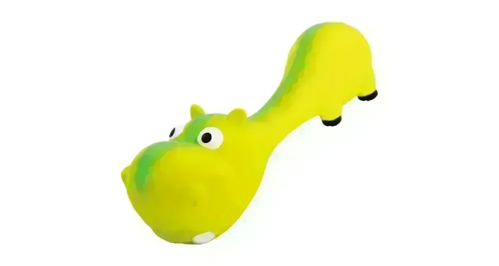 Hrošík ležící - tvar činky, se zvukem, 22 cm, latex, zelená, HipHop