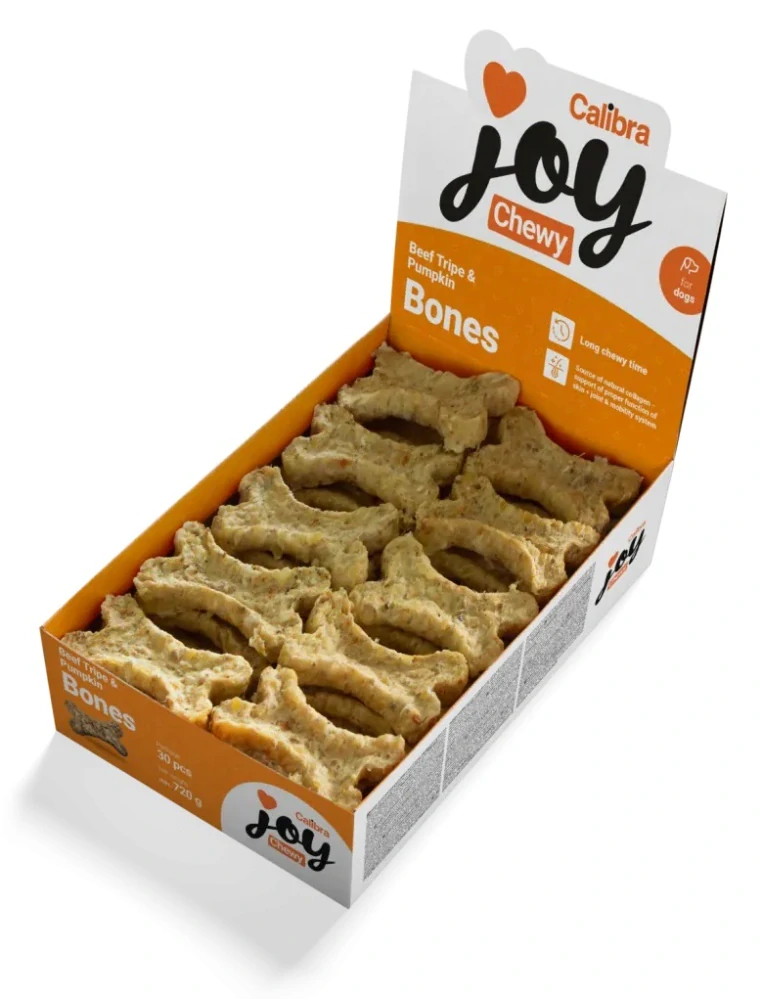 Calibra Joy Dog Chewy Beef Tripe & Pumpk. Bones S 900g