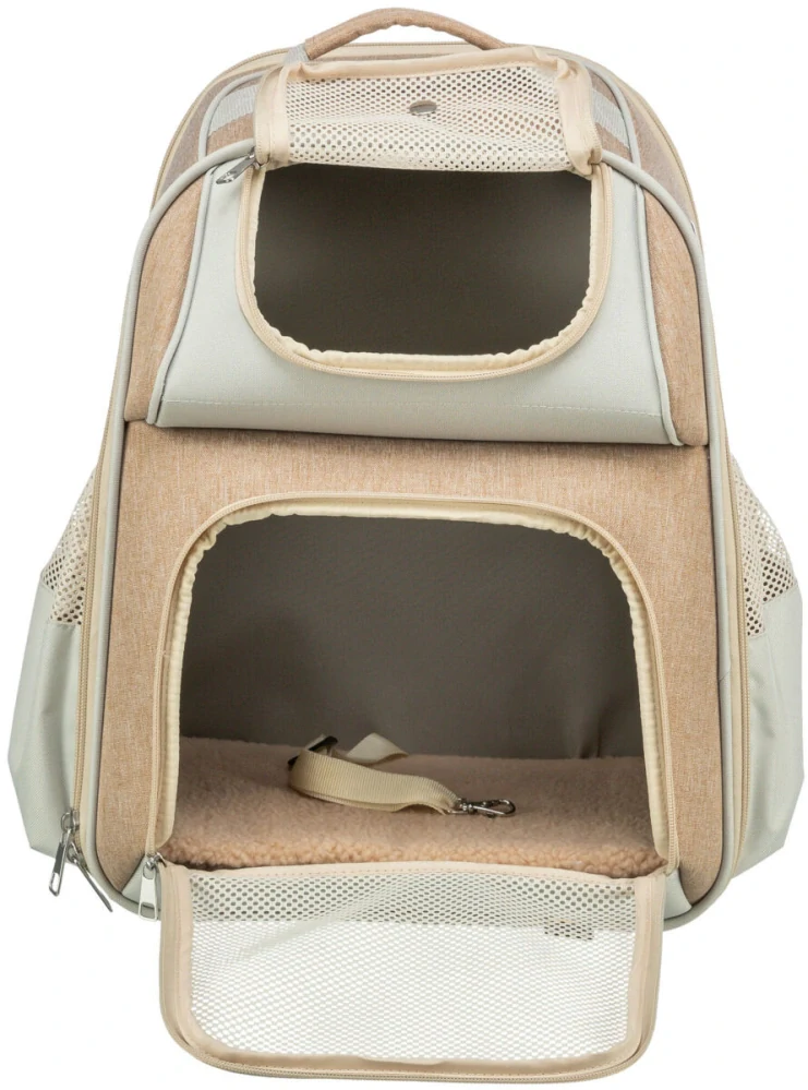 TRIXIE Batoh WILLOW, 38 × 25 × 45 cm, do 7 kg, nylon, béžová/hnědá