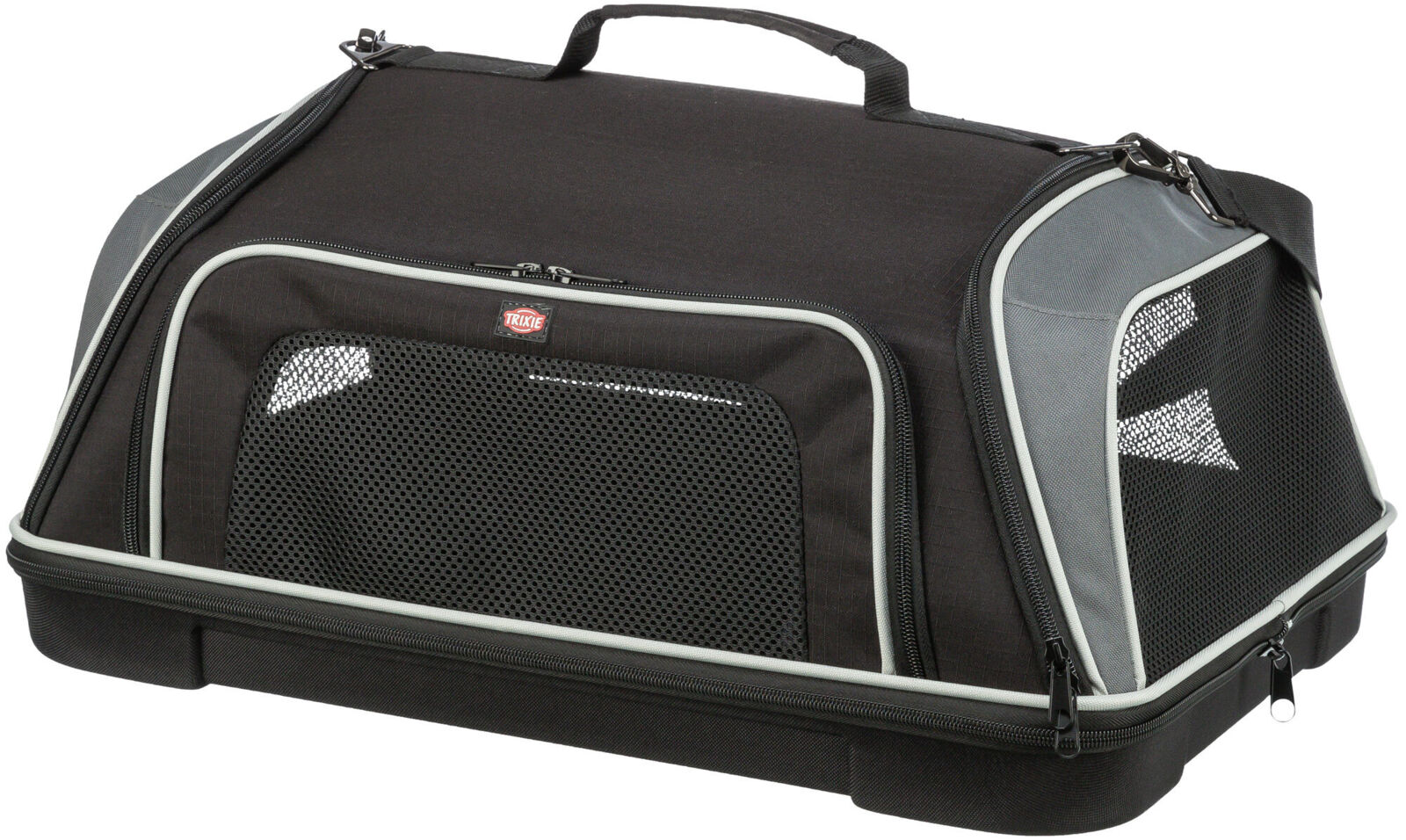 TRIXIE Letecká přepravní taška BOARDING, 55 × 23 × 40 cm, do 7 kg, černá/šedá