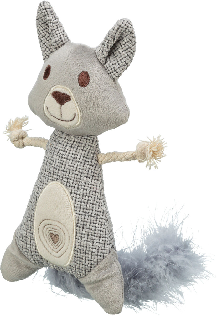 TRIXIE Mýval XXL, peříčkový ocas, catnip, 20 cm/30 cm, plyš/tkanina/peří