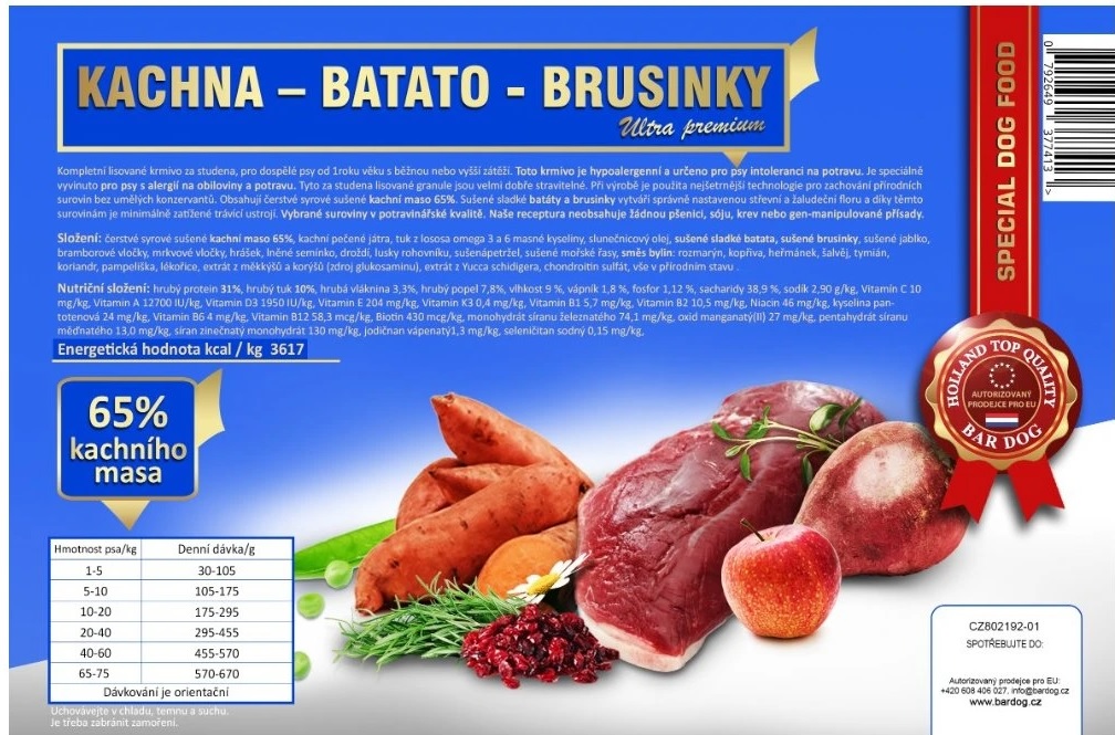 Bardog Kachna Batato Brusinky 12kg