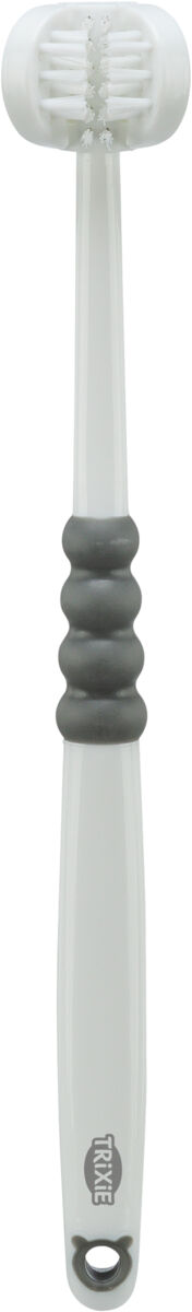 TRIXIE Tříhlavý zubní kartáček pro psy/kočky, 18 cm, bílá/šedá